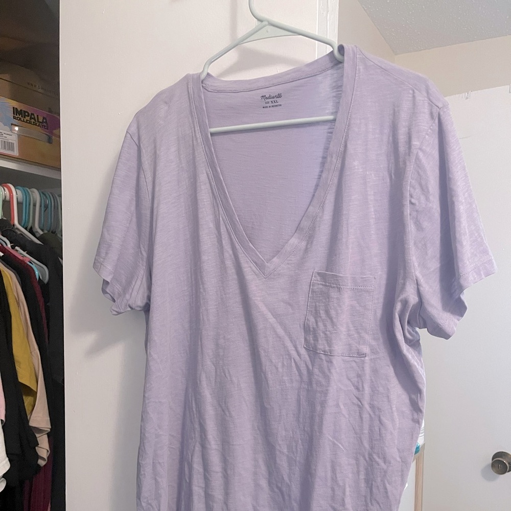Madewell | NWT Whisper CottonV-Neck Pocket Tee in Lavender